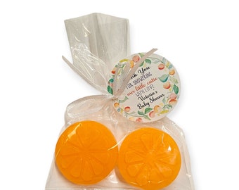 Little Lil Cutie Baby Shower Orange Seife Gastgeschenke Geschlecht offenbaren Personalisierte Mandarine
