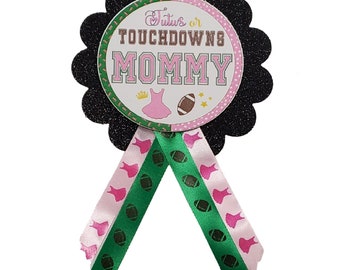 Touchdowns or Tutus Gender Reveal Pin – Baby Shower Decoration