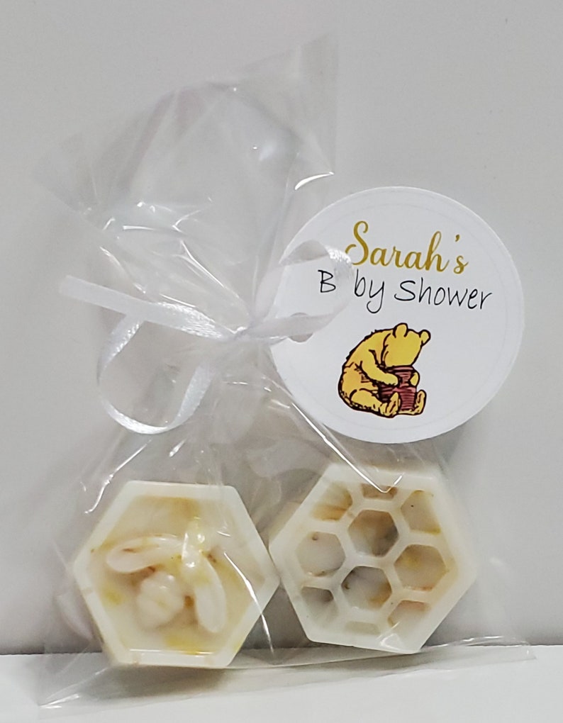 Honey Bee Honeycomb Personalized Baby Shower Favors Sweet As Can Bee Soap Gender Reveal Goats Milk Birthday image 8