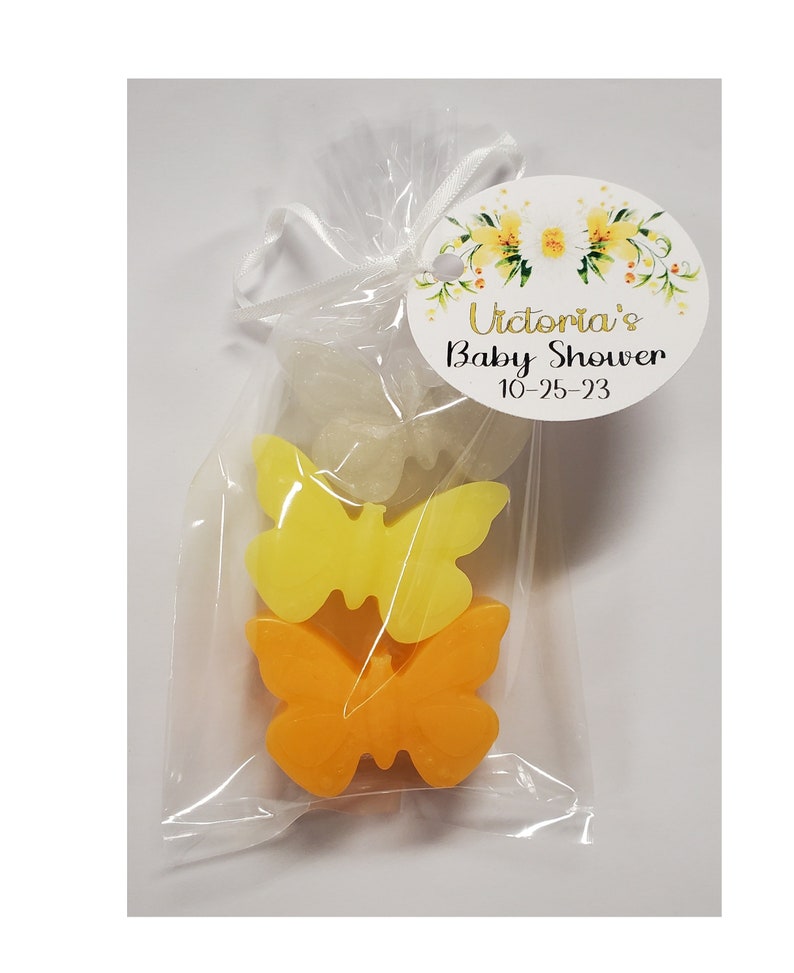 Personalized Butterfly Birthday Bridal Shower Favors Party Soap for Wedding or Baby Sprinkle with Tags image 7