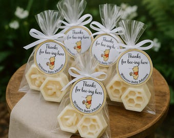 Honeycomb Honeybee Soap Favors: Personalized Baby Shower, Goats Milk (Set of 5)