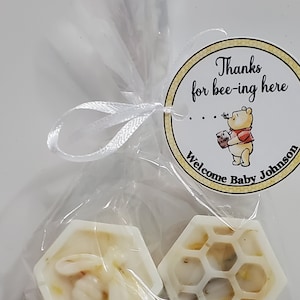 Honey Bee Honeycomb Personalized Baby Shower Favors Sweet As Can Bee Soap Gender Reveal Goats Milk Birthday image 7