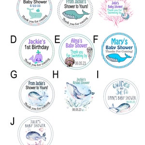 Nautical Whale Baby Shower Bridal Shower Gender Reveal Personalized Tags image 2