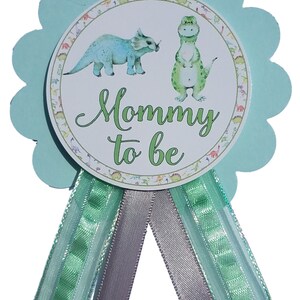 Dinosaur Baby Shower Sash & Pins: Mommy, Daddy, Grandma to Be image 9