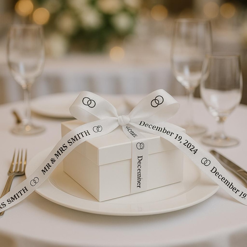 Personalized Wedding Ribbon – Continuous Print 5/8