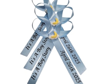 Personalized Satin Favor Ribbons - Baby Shower, Baptism (Pack of 25)