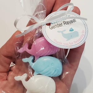Whale Baby Shower Favors 10 Personalized Soaps with Tags for nautical birthday party bridal shower Under the Sea Theme image 2
