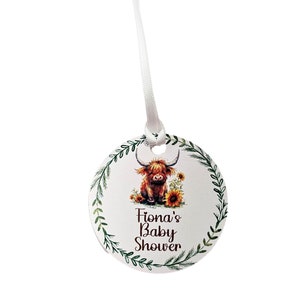 Highland Cow Baby Shower Birthday Party Bridal Shower Gender Reveal Personalized Tags image 3
