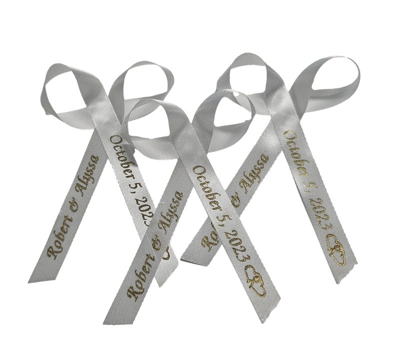 Personalized Ribbon Bows Wedding Bridal Shower Baby Shower Celebration Party Favor Assembled for Gifts image 2