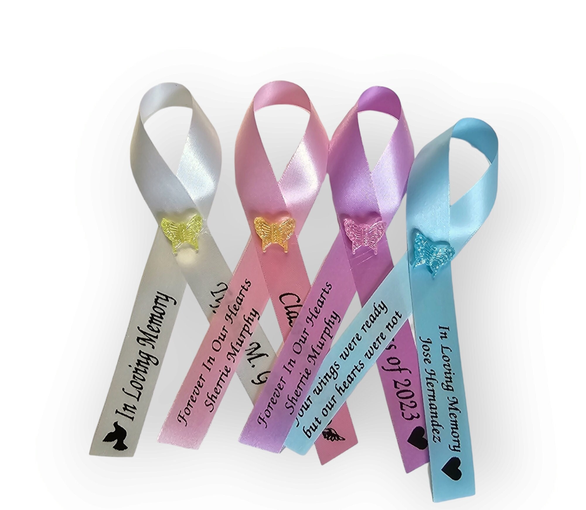 Memorial Ribbons for Funeral Service - Pack of 25