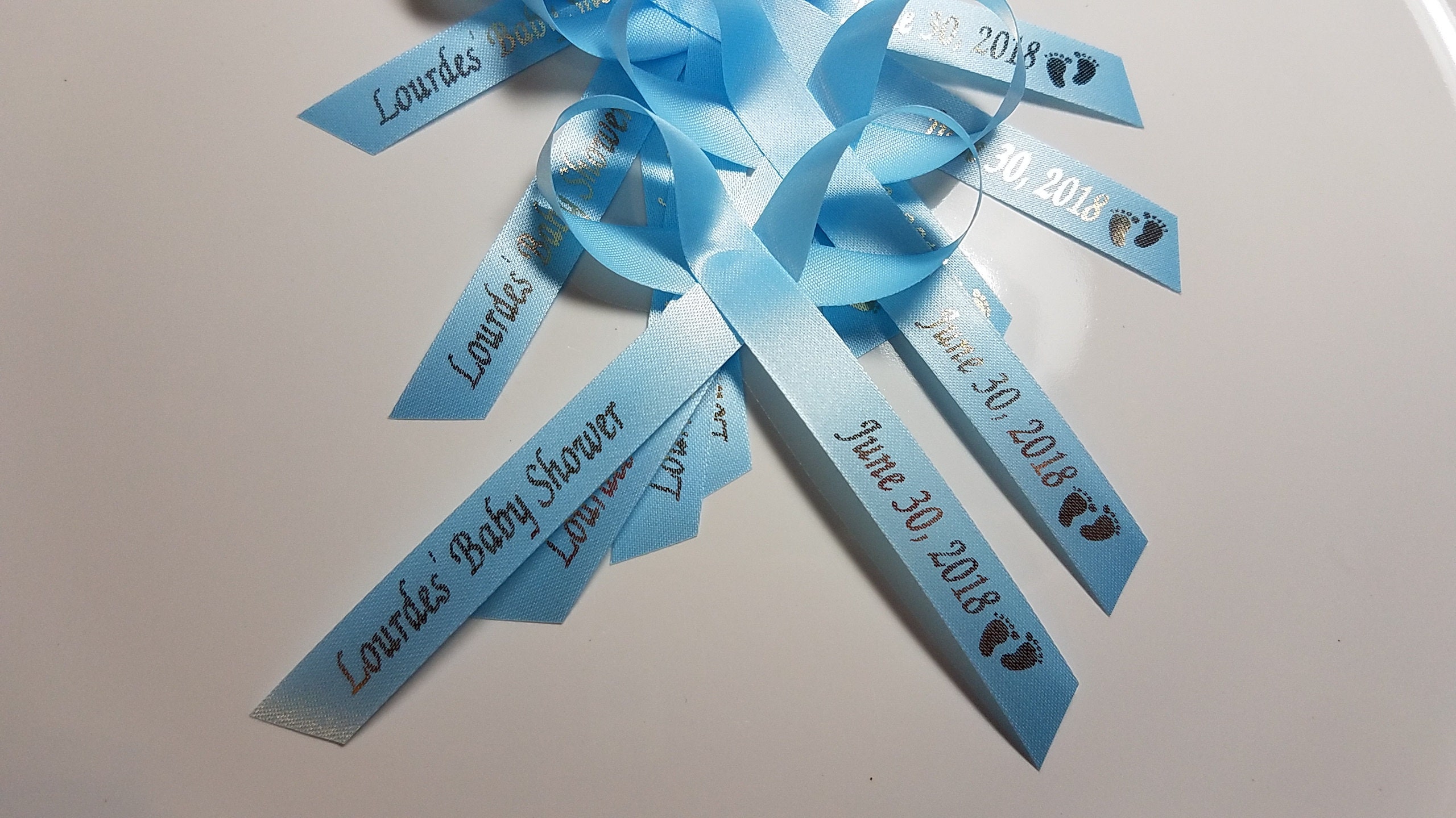 Baby shower ribbon with name discount