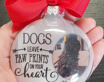 Personalized Pet Photo Memorial Ornament, In Loving Memory Pet Loss, Rainbow Bridge Christmas Gift