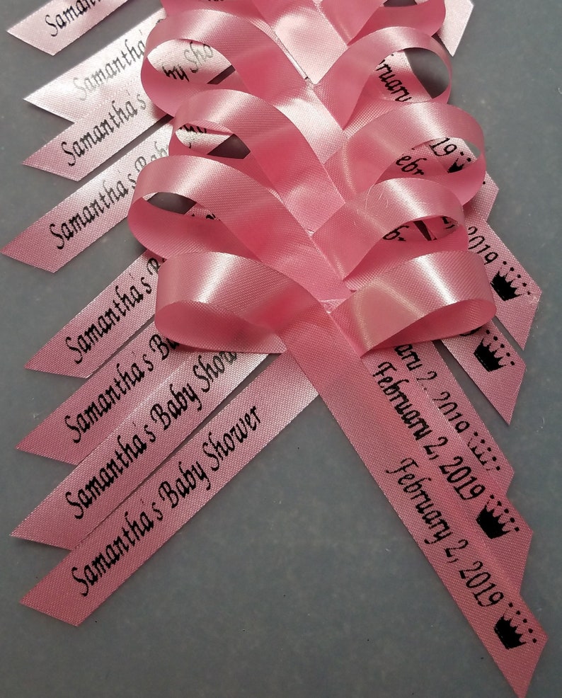 Pink Personalized Ribbons Baby Shower Bridal Shower Wedding Etsy