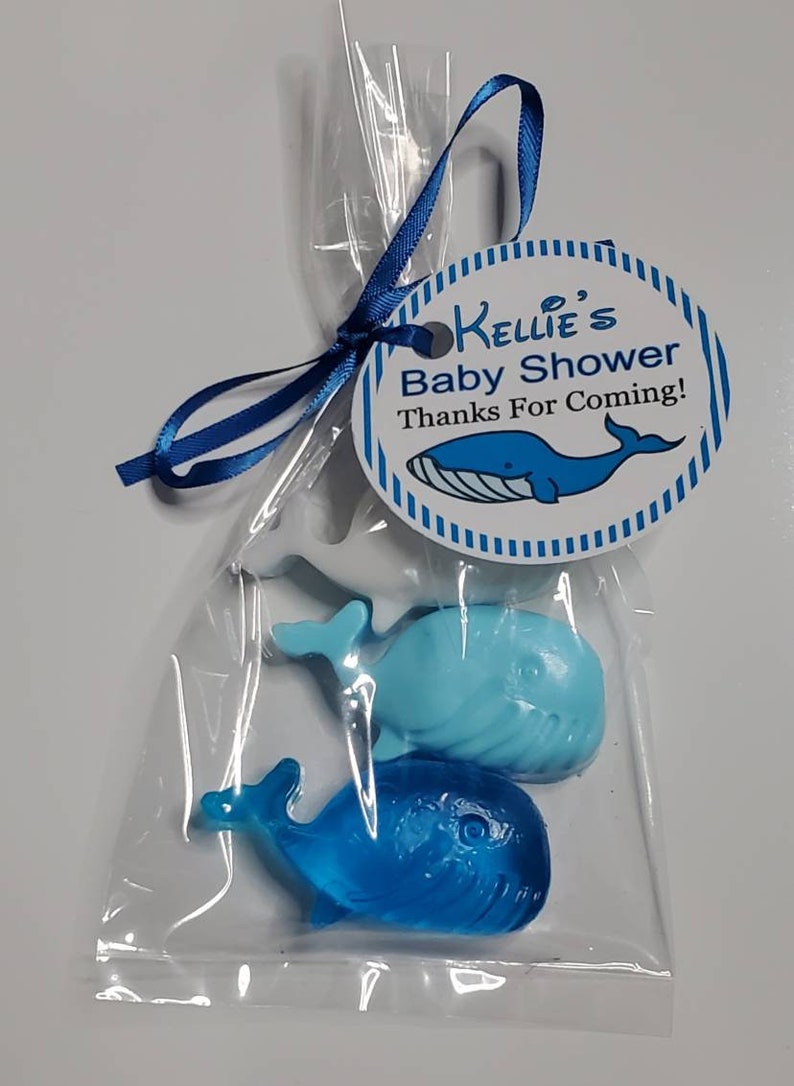 Whale Baby Shower Favors 10 Personalized Soaps with Tags for nautical birthday party bridal shower Under the Sea Theme image 7