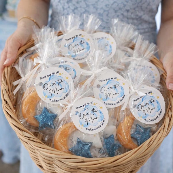 Moon and Star Baby Shower Soap Favors | Personalized Tags, Set of 10