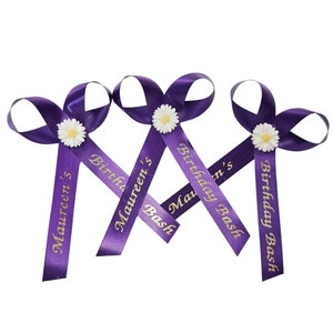 Personalized Ribbons with Name For Wedding Bridal Shower Baby Shower Celebration Party Favor Custom Wording Assembled for Gifts | Pack of 25