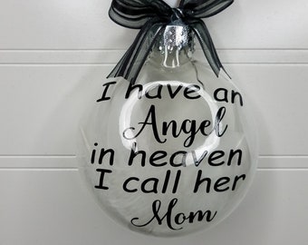 Mom Memorial Ornament Gift - Loss of Parent Sympathy Gift, Bereavement Personalized Christmas Ornament Add Name & Date