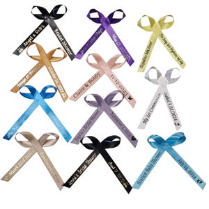 Personalized Ribbons Bridal Shower Wedding Birthday Party Baby Shower Celebration Party Favor Custom Assembled Bows