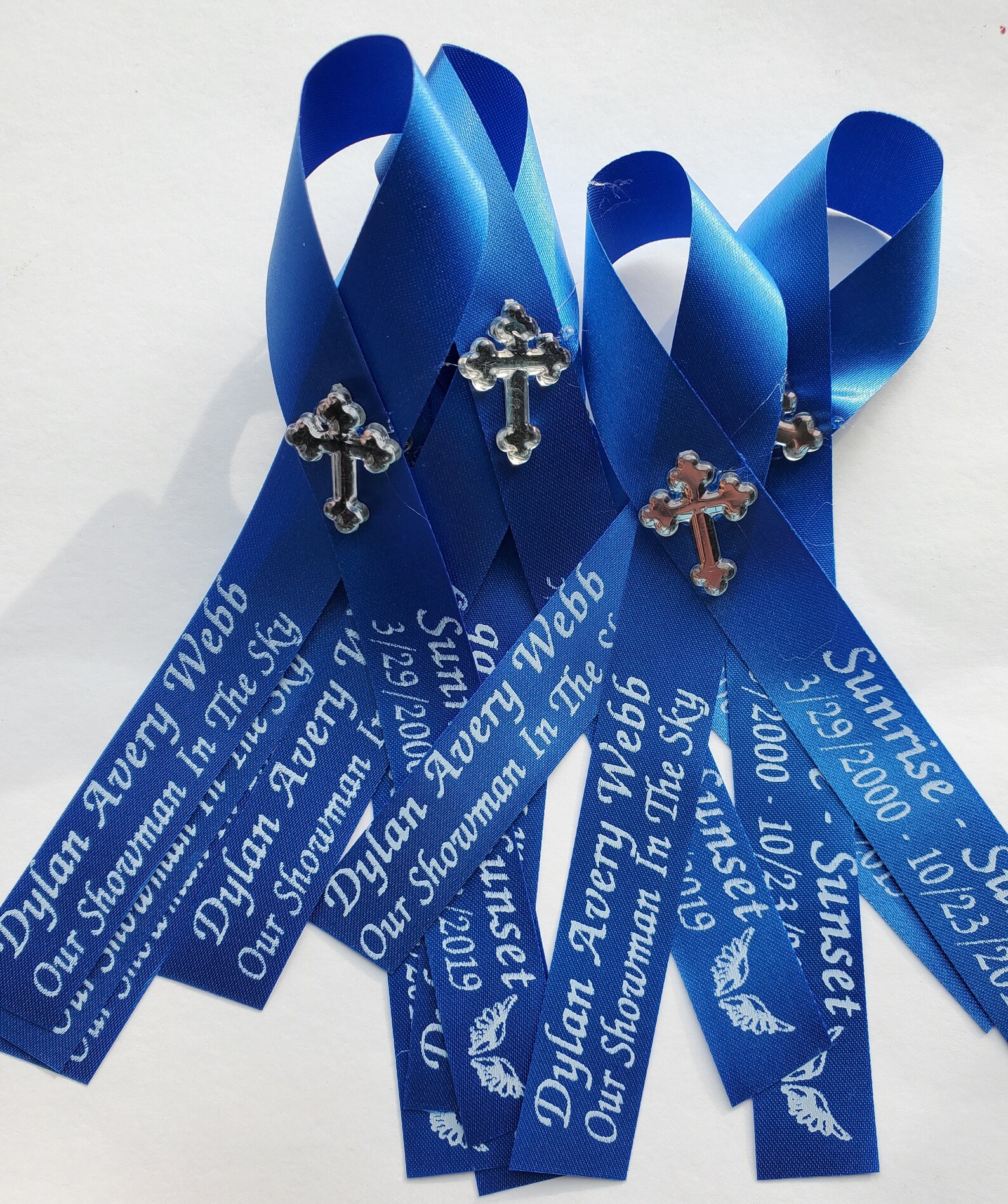 Personalized Memorial Ribbons Pins Funeral or Celebration of Etsy