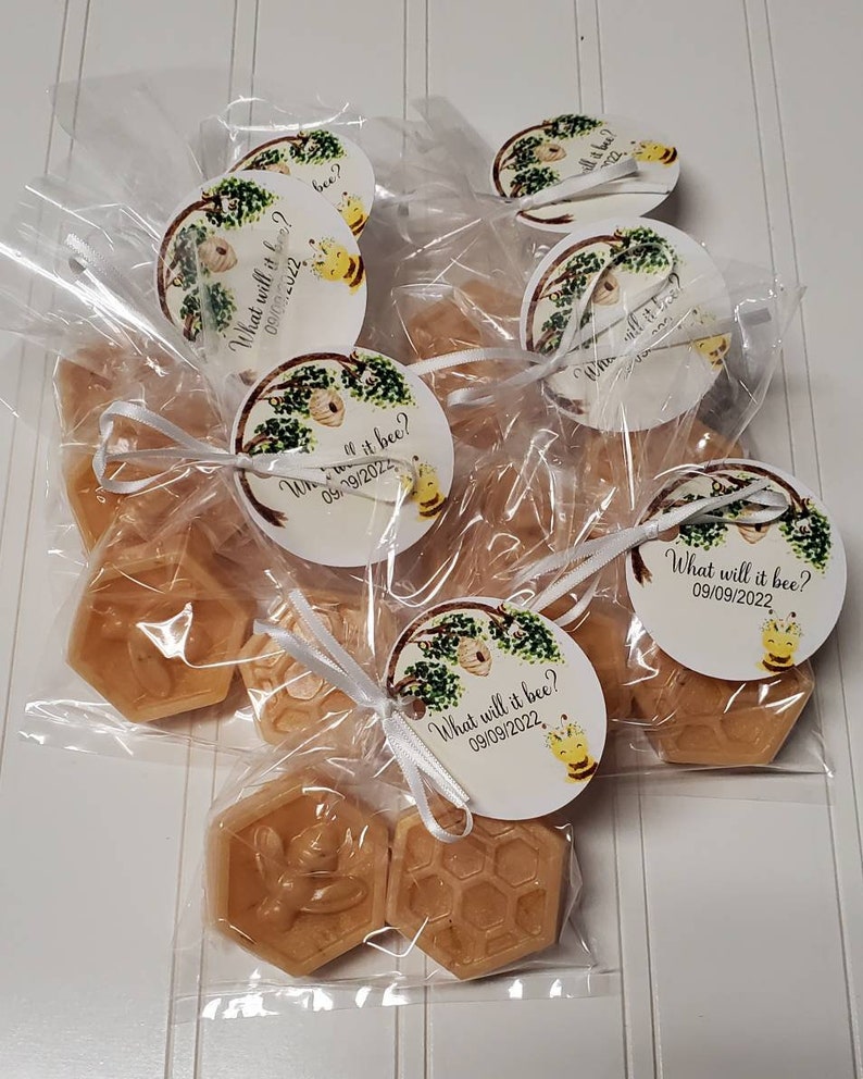 Honey Bee Honeycomb Personalized Baby Shower Favors Sweet As Can Bee Soap Gender Reveal Goats Milk Birthday image 4