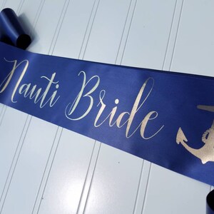 Bachelorette Party Sash Nauti Bride Sash for Bride to Be to Wear at Bridal Shower or Hen Night Personalized Sash image 2