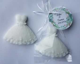 Bridal Shower Favors | Wedding Dress Personalized for Guests Custom Scent Quinceanera, Pack of 10