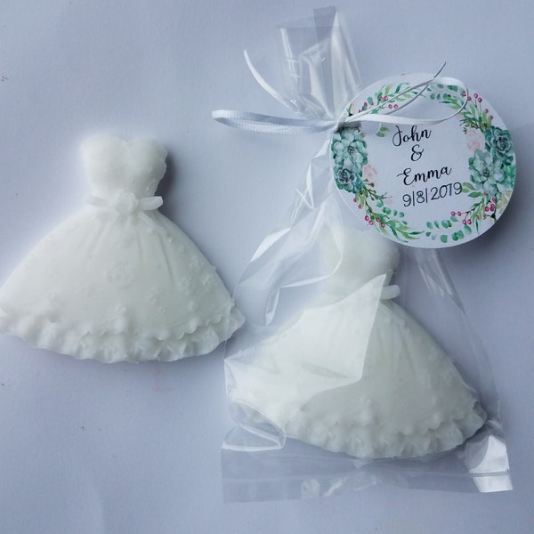 Cadeaux de douche nuptiale | Robe de mariée personnalisée pour invités, parfum de quinceanera, lot de 10