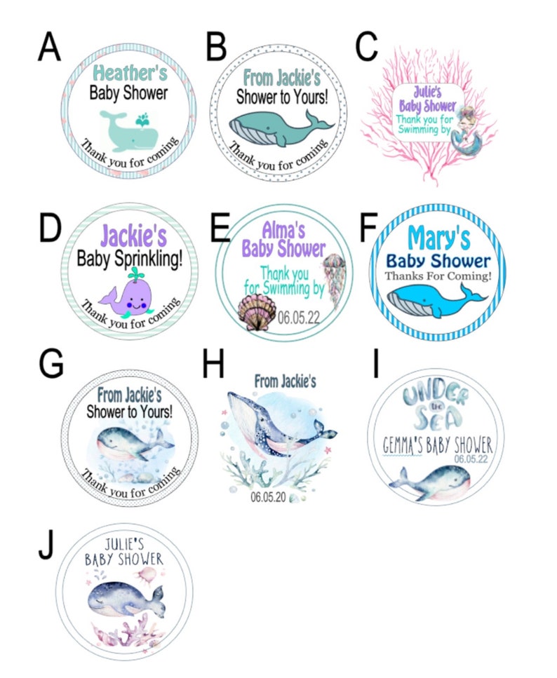 Whale Baby Shower Favors 10 Personalized Soaps with Tags for nautical birthday party bridal shower Under the Sea Theme image 5