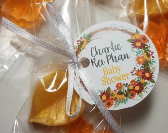 Bridal Shower Favor - Falling In Love Autumn Rustic Engagement Party Favors, Wedding Soap Party Favors with Personalized Tags | Pack of 10