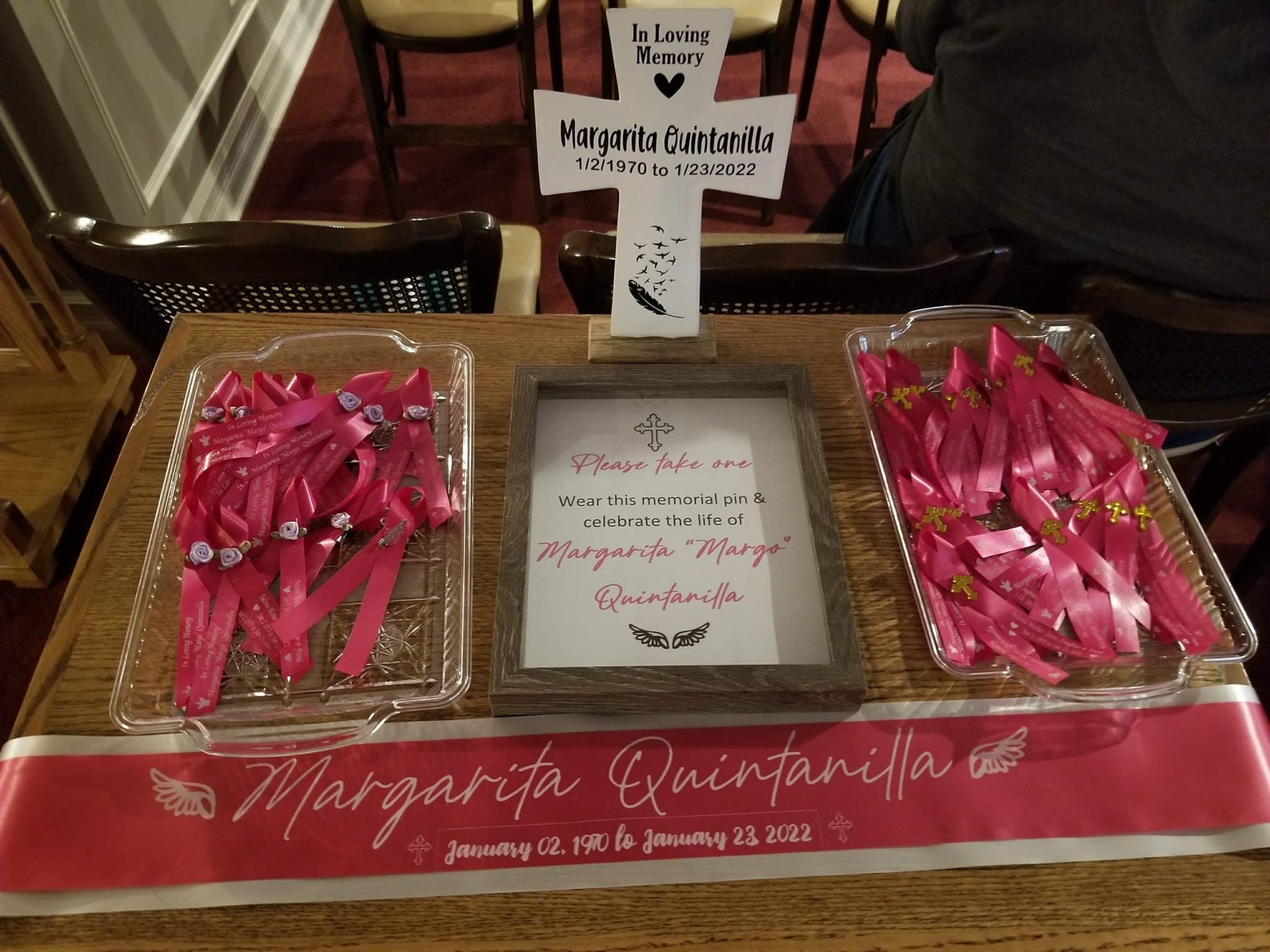 Personalized Memorial Funeral Sash Ribbon or Celebration of Life in