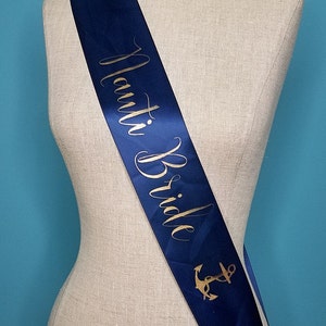 Bachelorette Party Sash Nauti Bride Sash for Bride to Be to Wear at Bridal Shower or Hen Night Personalized Sash image 1