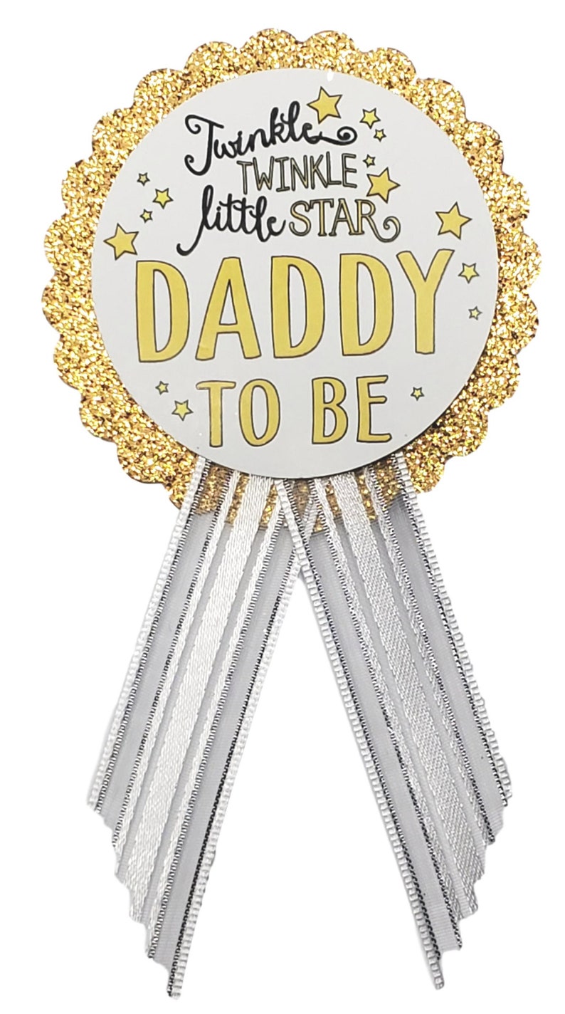 Twinkle Twinkle Little Star Baby Shower Sash Mom to Be Sash to wear at Gender Reveal or Baby Sprinkle with Rhinestone Pin image 9