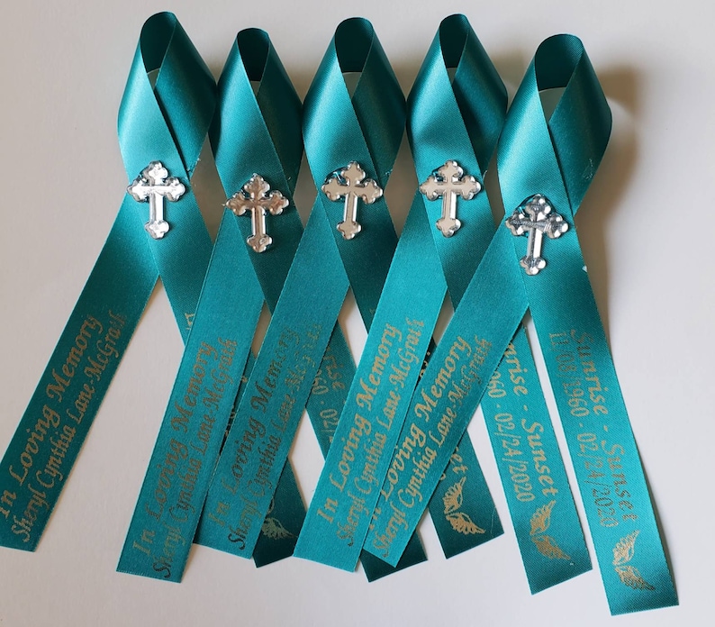 Personalized Memorial Ribbon Pins for Funeral or Celebration - Etsy
