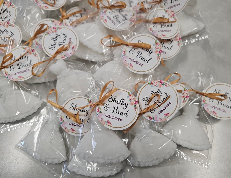 Bridal Shower Favors Wedding Dress Personalized for Guests Custom Scent Quinceanera, Pack of 10 image 3