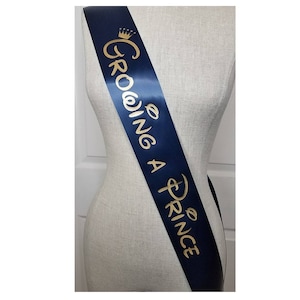 Growing a Prince Sash - Baby Shower Sash, Mom to be Disney Inspired for mommy to be to wear or Baby Sprinkle, With a Rhinestone Pin