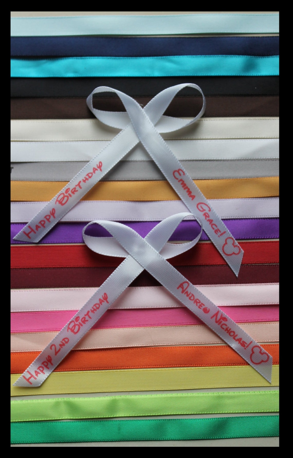 Birthday Party Ribbons Personalized Ribbons Disney Inspired Etsy