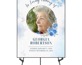 Download Funeral Welcome Sign, Celebration of Life Sign, In Loving Memory, Memorial Sign Custom Made