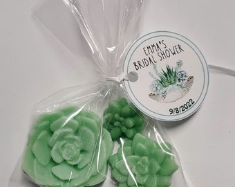 Personalized Succulent Bridal Shower or Wedding Baby Favors with Tags Custom Made Garden Theme