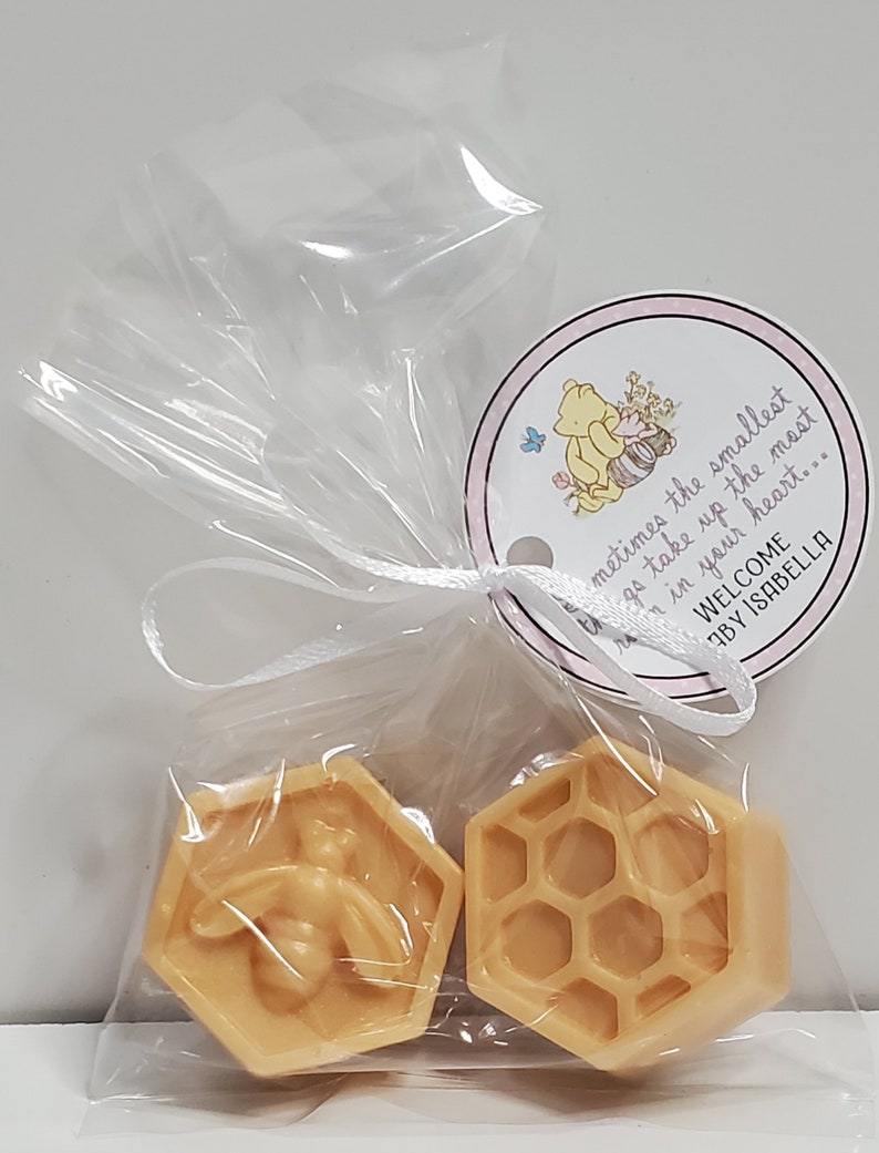 Honey Bee Honeycomb Personalized Baby Shower Favors Sweet As Can Bee Soap Gender Reveal Goats Milk Birthday image 9