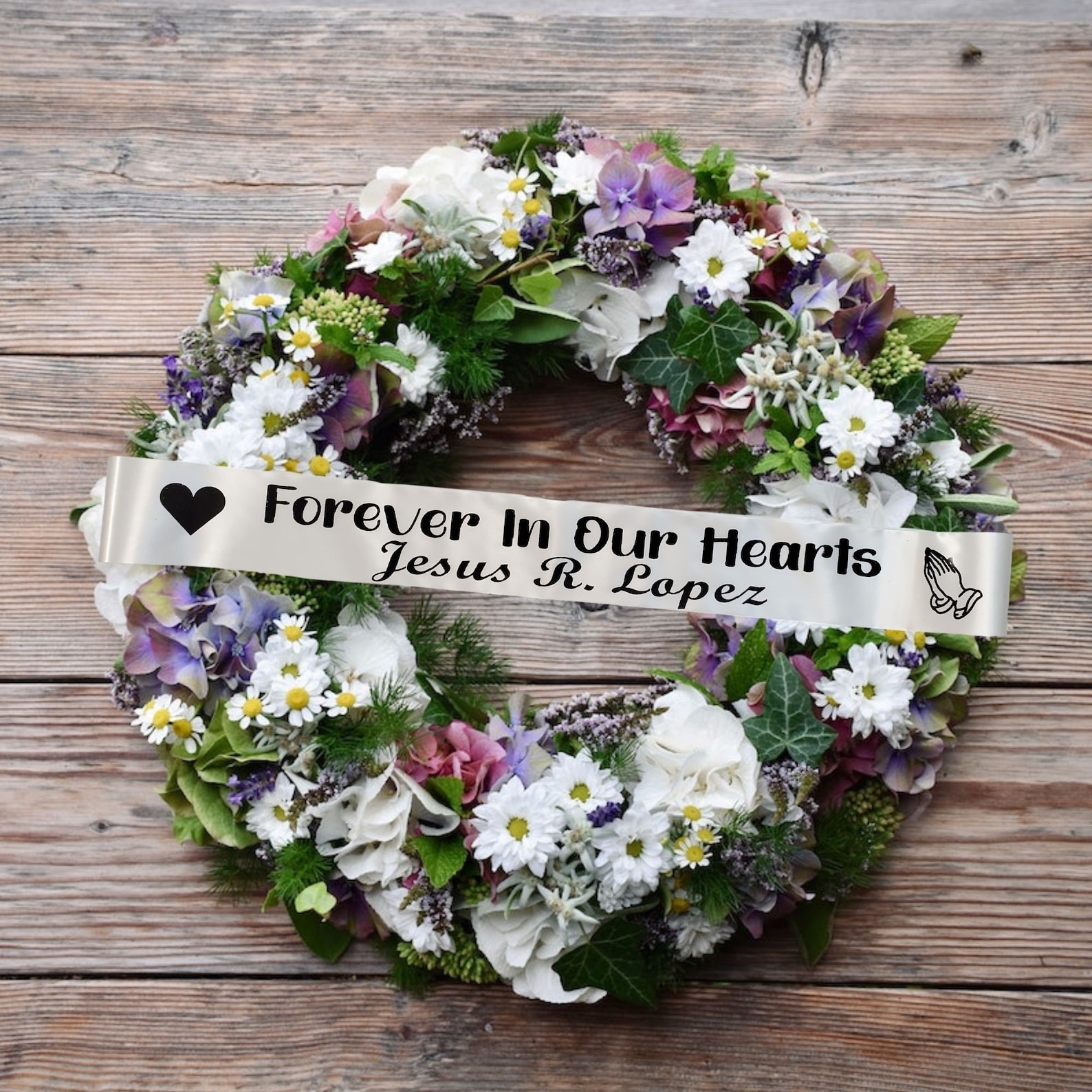 Personalized Memorial Funeral Sash Ribbon or Celebration of Life in