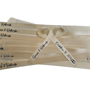 Ivory Personalized Ribbons - For Wedding Bridal Shower Baby Shower Celebration Party Favor Custom Wording Assembled Ribbons for Gifts 25