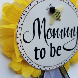Personalized Mommy to Bee Baby Shower Pin - Daddy Grandma Be Pin to Wear at Sprinkle Honeycomb ...