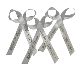 Personalized Ribbons Bridal Shower Wedding Birthday Party Baby Shower Celebration Party Favor Custom Assembled Bows