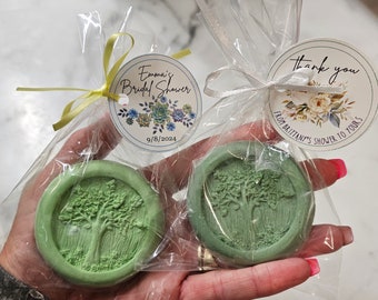 Boho-Chic Tree-Shaped Round Soap - Eco-Friendly Favors for Boho Parties & Bridal Showers Personalized Tags Let Love Grow Baby in Bloom