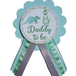 Dinosaur Baby Shower Sash & Pins: Mommy, Daddy, Grandma to Be image 7