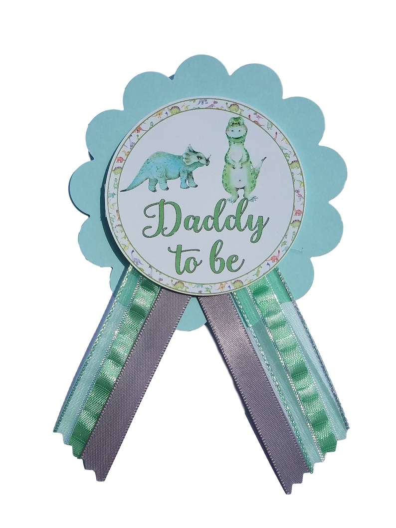 Dinosaur Baby Shower Sash & Pins: Mommy, Daddy, Grandma to Be image 7