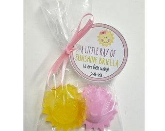 10 You Are My Sunshine Baby Shower Favors -  Soaps with bags & personalized tags included for First Birthday