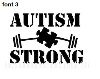 Autism Awareness - Decal Support Puzzle Piece & Weights Educational Strong Vinyl Car Window Sticker Choice of Colors