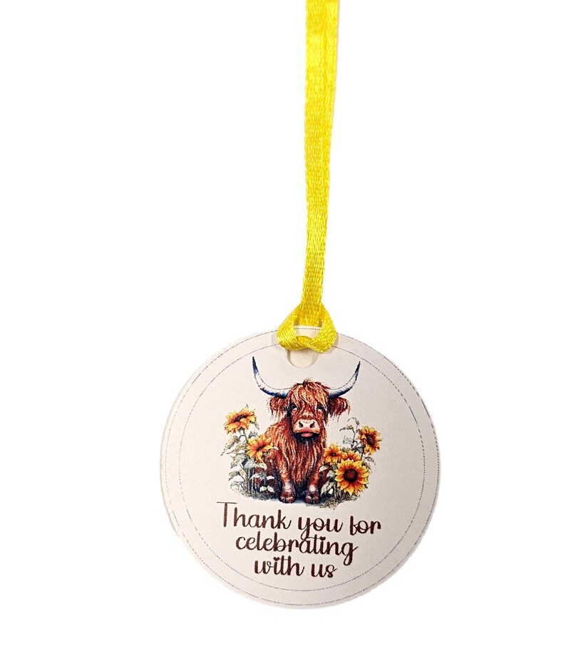Highland Cow Baby Shower Birthday Party Bridal Shower Gender Reveal Personalized Tags image 4