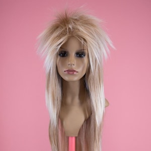 Blonde Wig Spike Punk Ziggy Stardust 70s 80s Rocker
